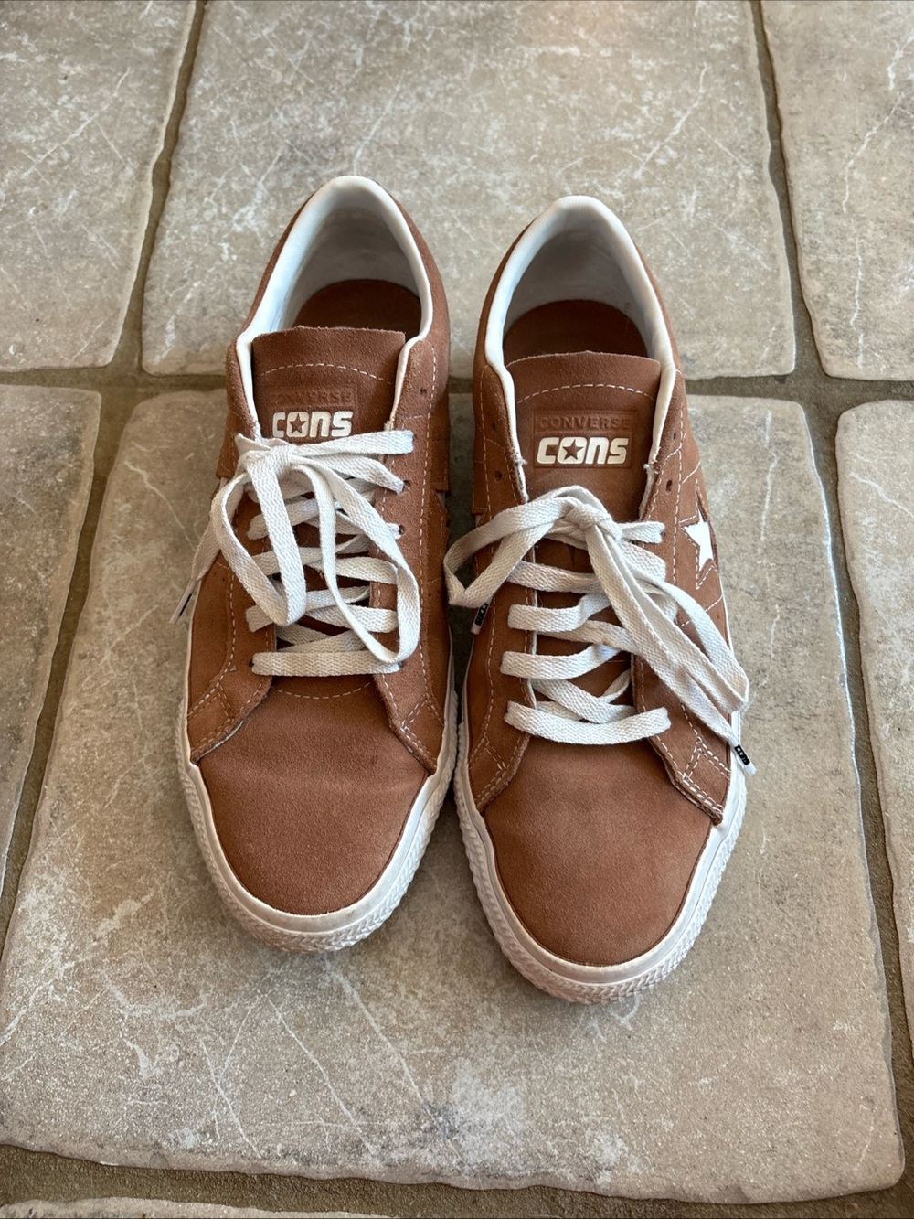 Converse CONS Brown Low-Top Athletic Sneakers with White Laces